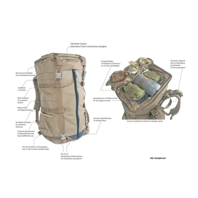 Prometheus Lacuna Medical Bergan Notfallrucksack - L, Schwarz