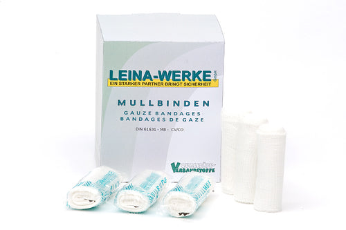 6cmx4m Mullbinde, weiß, starr, einzeln verpackt