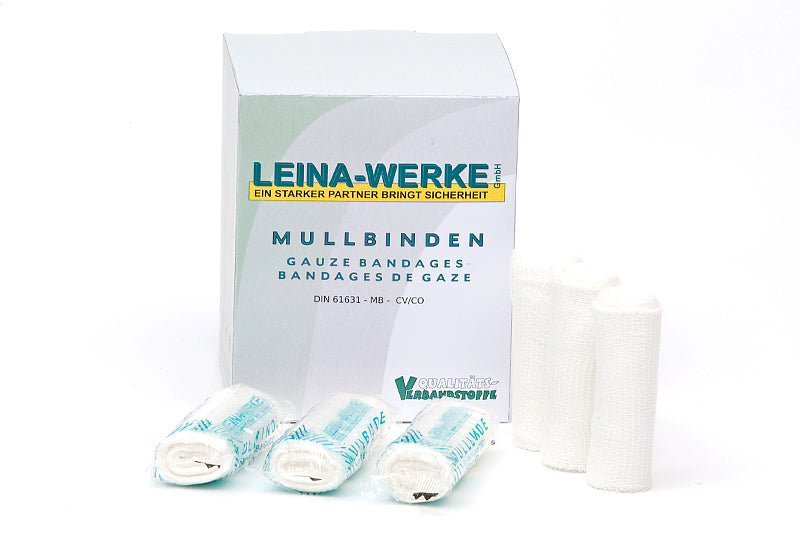 6cmx4m Mullbinde, weiß, starr, einzeln verpackt