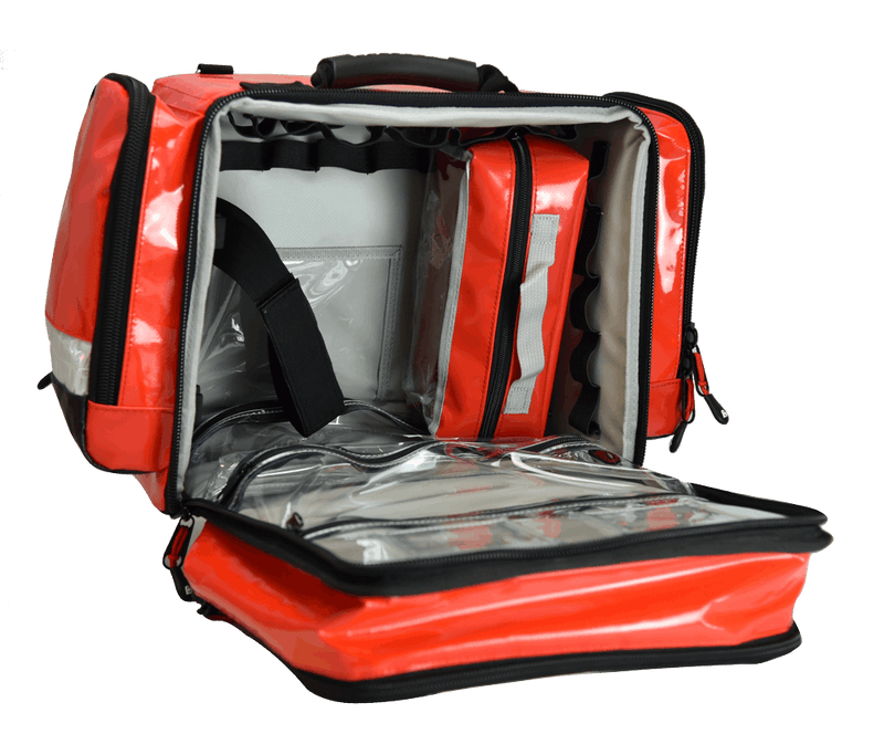 SET AED 3100 und FLEX Notfalltasche mit Zubehör