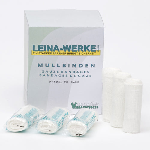 8cmx4m Mullbinde, weiß, starr, einzeln verpackt