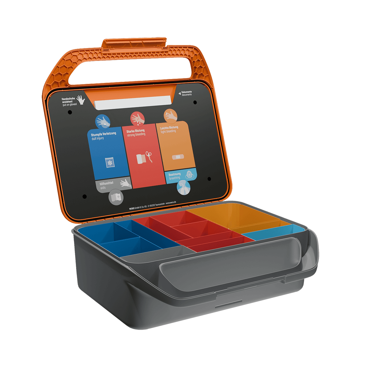 WERO Smart Case GROSS Allround Plus – Erste-Hilfe-Koffer nach DIN 13169, erweitert, detektierbar