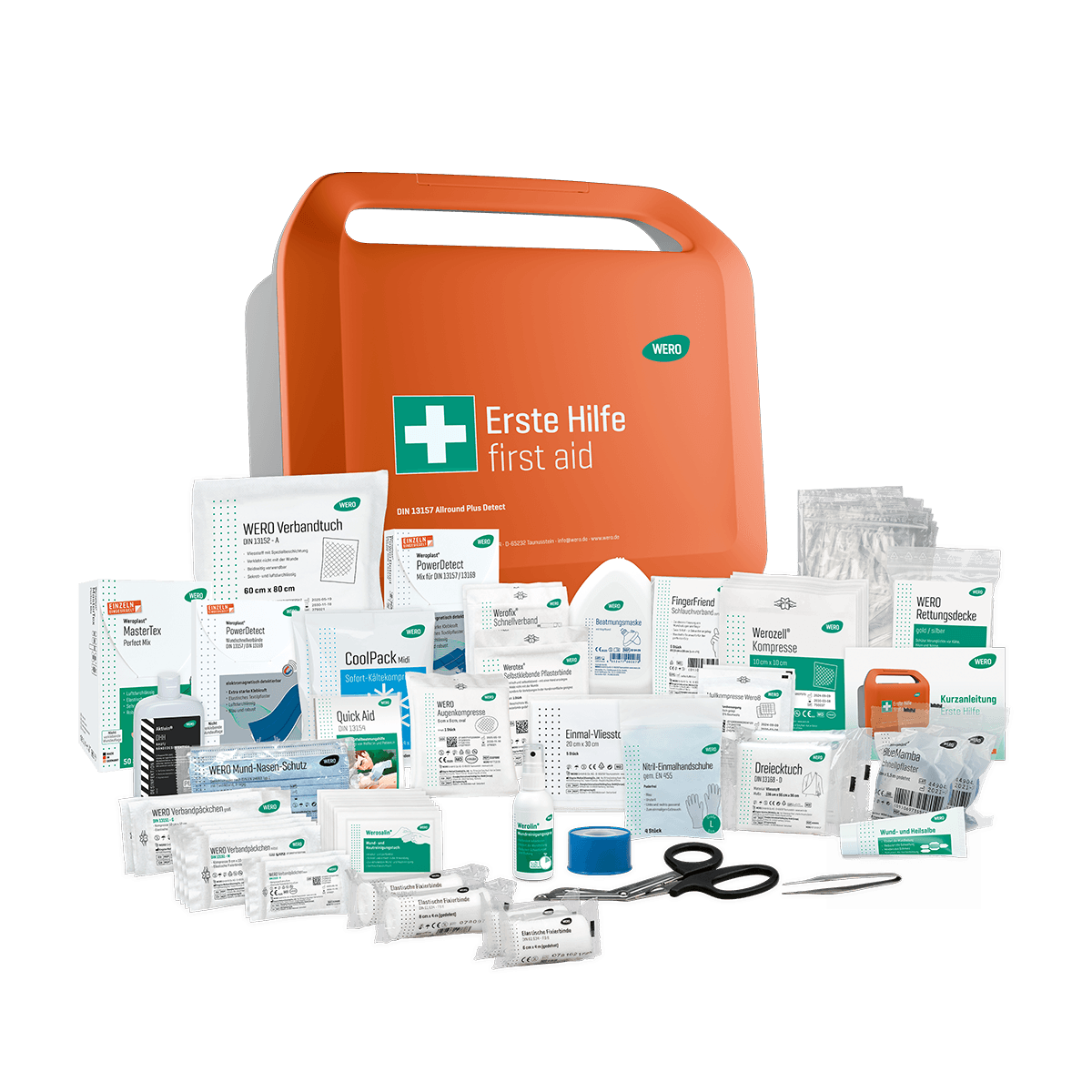 WERO Smart Case GROSS Allround Plus – Erste-Hilfe-Koffer nach DIN 13169, erweitert, detektierbar