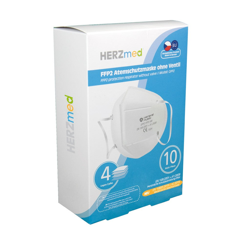 HERZmed FFP2 Maske, Einheitsgröße (XL), 10 Stk.
