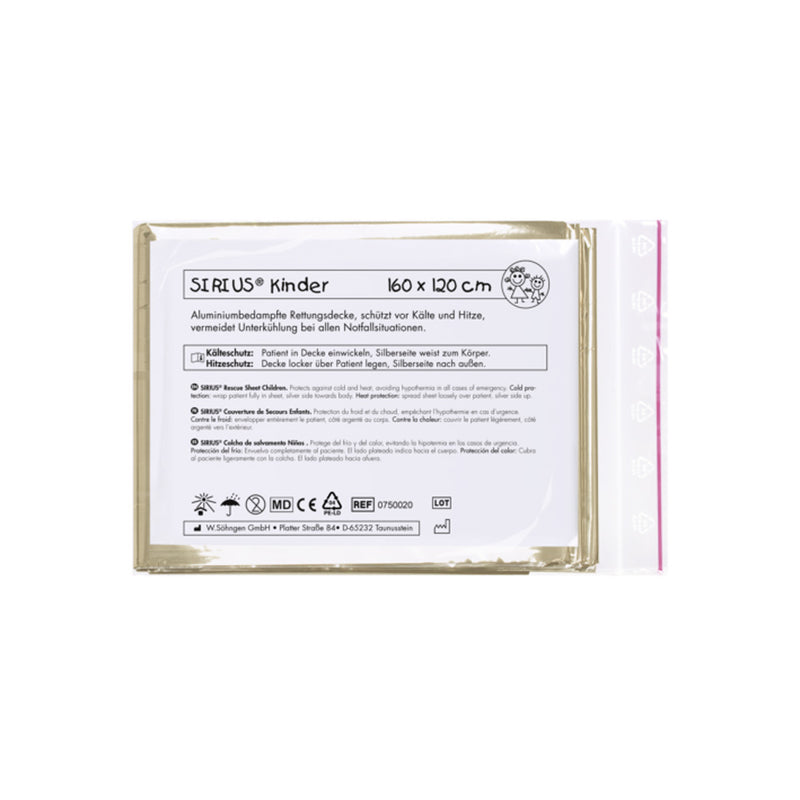 Kinder SIRIUS Rettungsdecke silber-gold