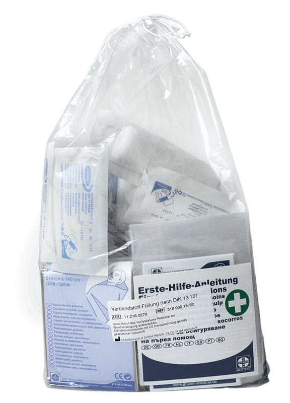 SET AED 3100 und FLEX Notfalltasche mit Zubehör