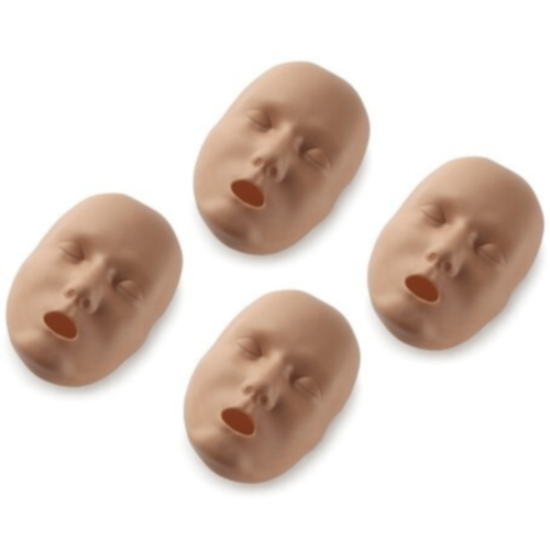Prestan Face Skin Replacement for Child Manikin, 4-Pack (Dark Skin)